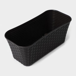 Ящик для цветов балконный «Ротанг», 7.5 л, 38.5×18×16 см, пластик, коричневый