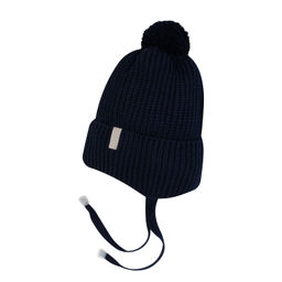 Шапка вязаная темносиняя - Arctic kids фото 2