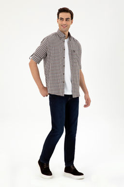 Мужская коричневая рубашка с длинным рукавом Неожиданная скидка в корзине - U.s. polo assn фото 4