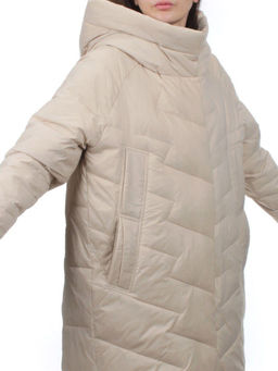 3066 BEIGE Пуховик зимний женский (80% пух, 20% перо)