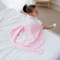 Полотенце детское Крошка Я Magic 95х1005 см, цвет розовый, 100% хлопок, 280 г/м2  фото 3