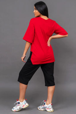 Костюм женский, цвет черный красный