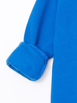 Bisiklet Yaka Bask?l? Erkek ?ocuk Sweatshirt