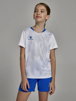 Детская футбольная форма KELME Short-Sleeved Football Suit (White/Blue)