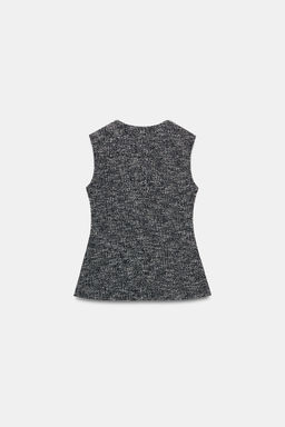 TEXTURED BUTTONED WAISTCOAT TOP - Zara фото 8