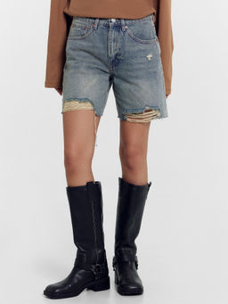 Шорты женские джинсовые в синем цвете синий 2024-DS801-1 - Mark formelle фото 2