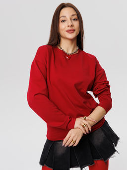 Женский лонгслив из футера 2-х нитки бордовый ВК-25 (15)