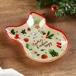 Тарелка новогодняя плоская «Уюта в Новом году», 13.5×18 см