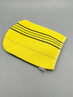 Bath Towel Мочалка-варежка для душа с пилинг-эффектом, уплотненная, жёлтый