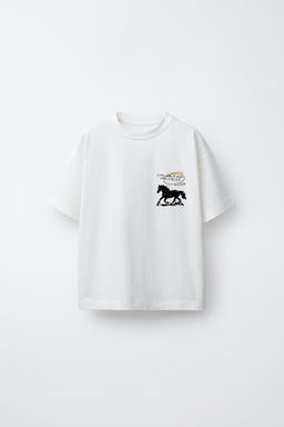 CAMISETA ESTAMPADA CABALLO FLOCK / Blanco