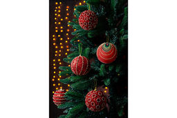 Набор 6 новогодних шаров 9,5*9,5 см Полоски шампань - Elan gallery фото 14