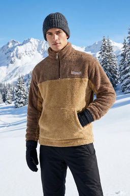 TRENDYOL MAN Camel Unisex Oversize/Genis Kesim Renk Blok S?cak Tutan Pelus Sweatshirt TMNAW22SW1477 - Trendyolmilla фото 36