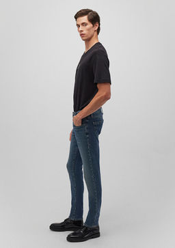 James Mavi Pro Puslu Vintage Koyu Mavi Jean Pantolon  фото 2