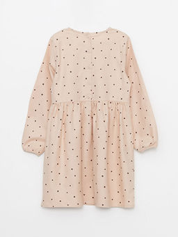 Bisiklet Yaka Desenli Uzun Kollu K?z ?ocuk Elbise - Waikiki фото 2