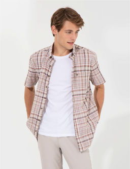 Kahverengi Regular Fit K_sa Kollu G_mlek