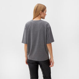 Футболка с кулиской женская MINAKU REGULAR FIT, серая, размер 46