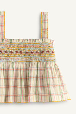 TOP CUADROS FLORES BORDADAS LIMITED EDITION / Multicolor - Zara фото 9