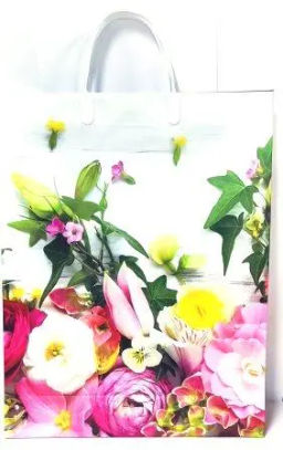 9931 Сумка пластик. BAL 144 (32*42*10см) большая Цветы *20
