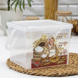 Контейнер для муки с ручкой, 5 л, пластик, прозрачный