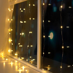 Гирлянда Занавес 1.6?1.6 м роса, IP20, серебристая нить, 160 LED, свечение тёплое белое, 8 режимов, 220 В - Luazon lighting фото 3