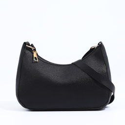 Сумка-багет на молнии, цвет чёрный