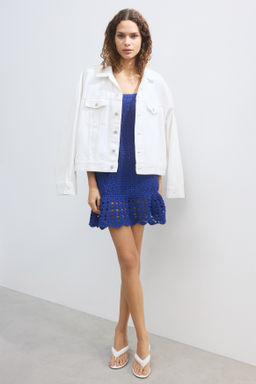 Vestido en punto pointelle con volante - H&m фото 5