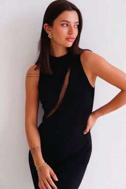 Комбинезон чёрный с вырезом - Martichelli фото 19