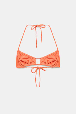 TOP BIKINI LISO FRUNCES / Naranja - Zara фото 7