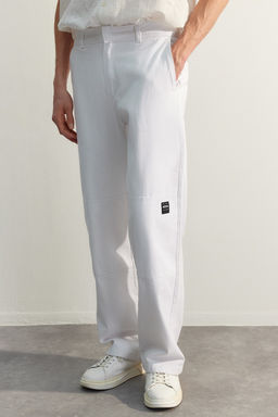 TRENDYOL MAN Limited Edition Beyaz Premium Loose Fit Etiket Detayl? Pantolon TMNSS23PL00038 - Trendyolmilla фото 2