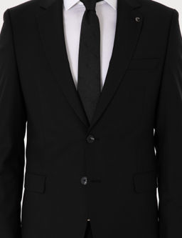 Siyah Slim Fit %100 Y_n Klasik Tak_m Elbise - Cacharel фото 7