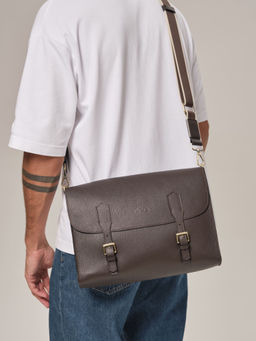 Мужская сумка David DBR 7095 коричневый шоколад  фото 2