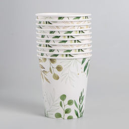 Цена за 10 шт. Стакан бумажный Природа, 250 мл - Страна карнавалия фото 3