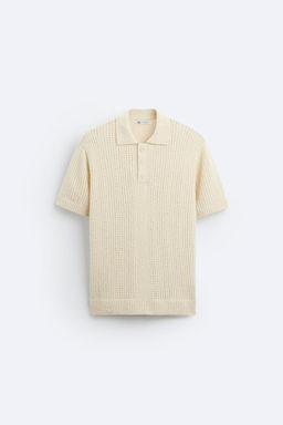 TEXTURED KNIT POLO SHIRT - Zara фото 6