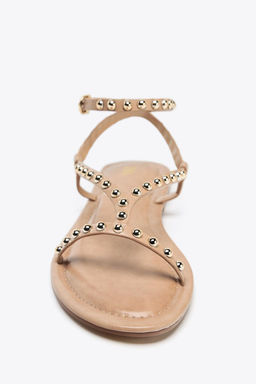 SANDALS WITH METALLIC BEADED STRAPS - Zara фото 8
