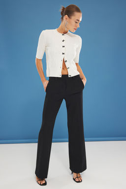 TRENDYOLMILLA Ekru Sac Orgulu Kurdele Dugmeli Triko H?rka TWOSS25HI00005  фото 2