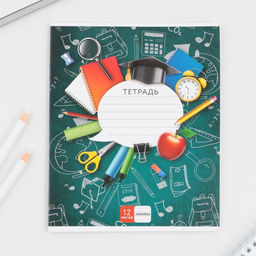 Тетрадь А5, 12 листов на скрепке в линию Школьные принадлежности, 5 видов МИКС, белизна 96% . - Artfox study фото 7