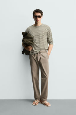 PANTAL?N RELAXED FIT ALGOD?N - LINO / Verde