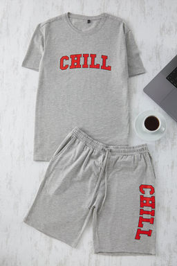 TRENDYOL MAN Lacivert Regular Fit Bask?l? Sortlu Orme Pijama Tak?m? TMNSS25PT00015 - Trendyolmilla фото 2