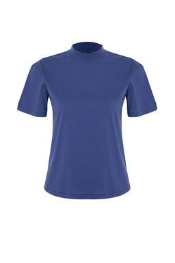 TRENDYOLMILLA Beyaz %100 Pamuk Basic Regular/Normal Kal?p Dik Yaka Orme T-Shirt TWOAW20TS0096  фото 43