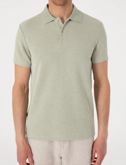 Haki Slim Fit _rme Dokulu Polo Yaka Ti__rt - Pierre cardin фото 6