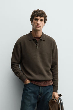CHENILLE KNIT POLO SHIRT - Zara фото 2