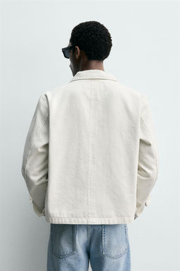 SOBRECAMISA DENIM CREMALLERA / Blanco - Zara фото 3