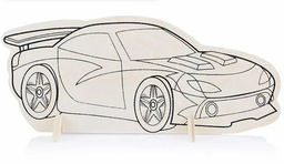 Машинка деревянная для раскрашивания, на листе - Щепочка фото 2