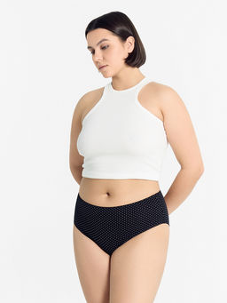 Цена за 2 штуки! Трусы женские макси черные в белый горошек - Mark formelle фото 3