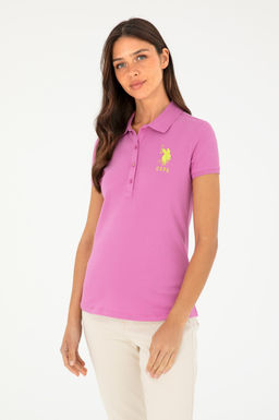 Женская фиолетовая базовая футболка