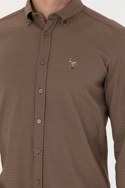 U. S. Polo Assn Мужская рубашка цвета хаки с длинным рукавом - U.s. polo assn фото 7