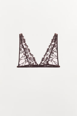 EMBROIDERED LACE TRIANGLE BRALETTE - Zara фото 6