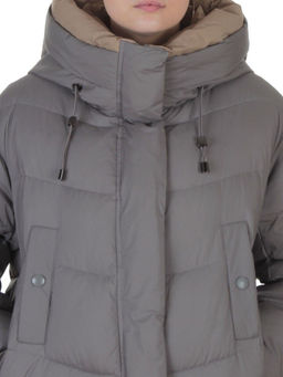 8867 GRAY Пальто зимнее женское (200 гр. холлофайбер)