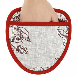 Прихватка с запахом 20х20см "Парадиз", форма "Клубника", рогожка 171г/м2, хлопок 100%, наполнитель - ватин 280г/м2, на пластмассовом подвесе, "Домашняя мода" (Россия)