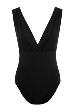 Siyah Derin V Yaka Kapl? Mesh Detayl? Regular Mayo TBESS26MA00017